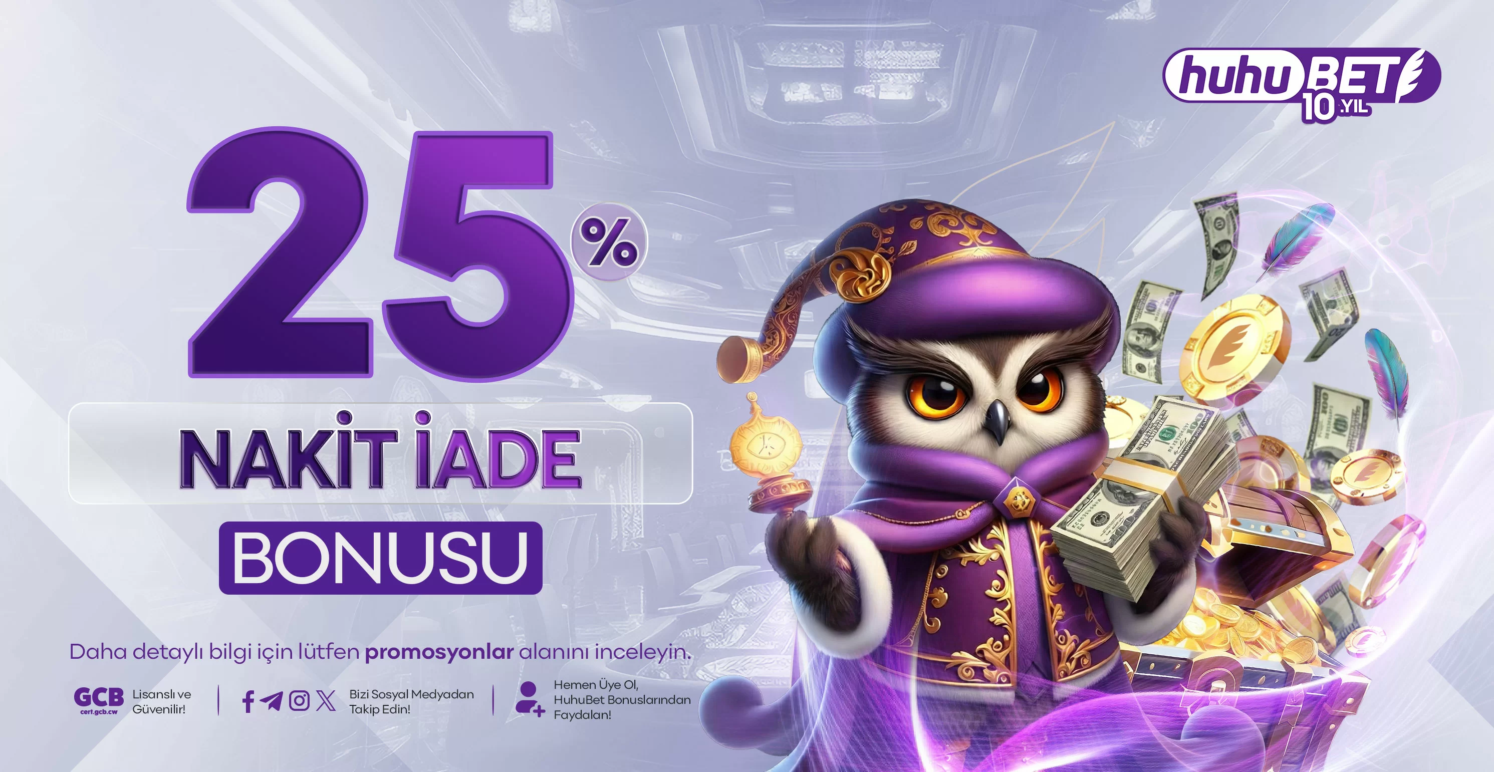 Yüzde 25 anlık nakit iade bonusu casino ve spor kayıp iadesi
